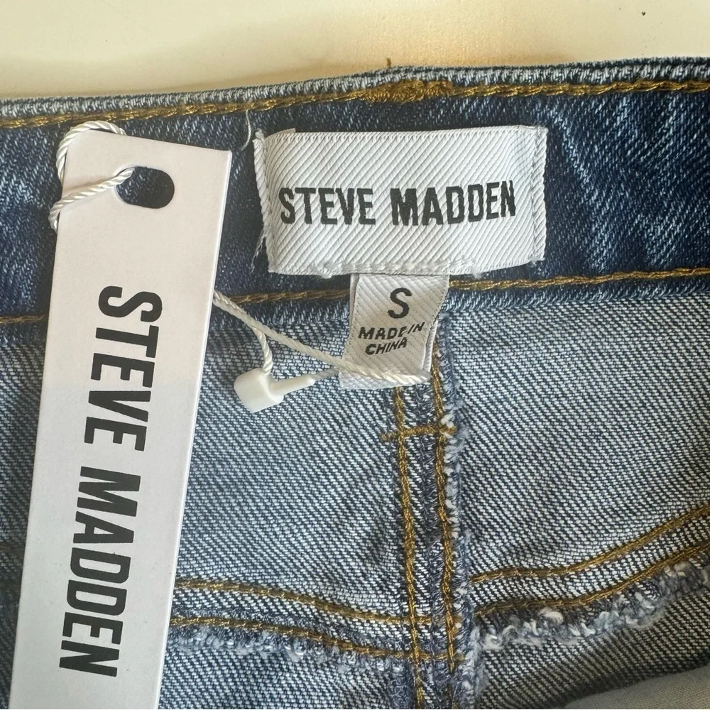 Steve Madden Avani Front-Slit Denim Midi Skirt size small